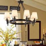 Copper Rustic Linen Multiple Head Chandeliers