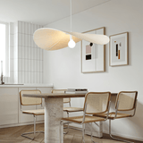 Straw Hat Cream Style Fabric Pendant Light