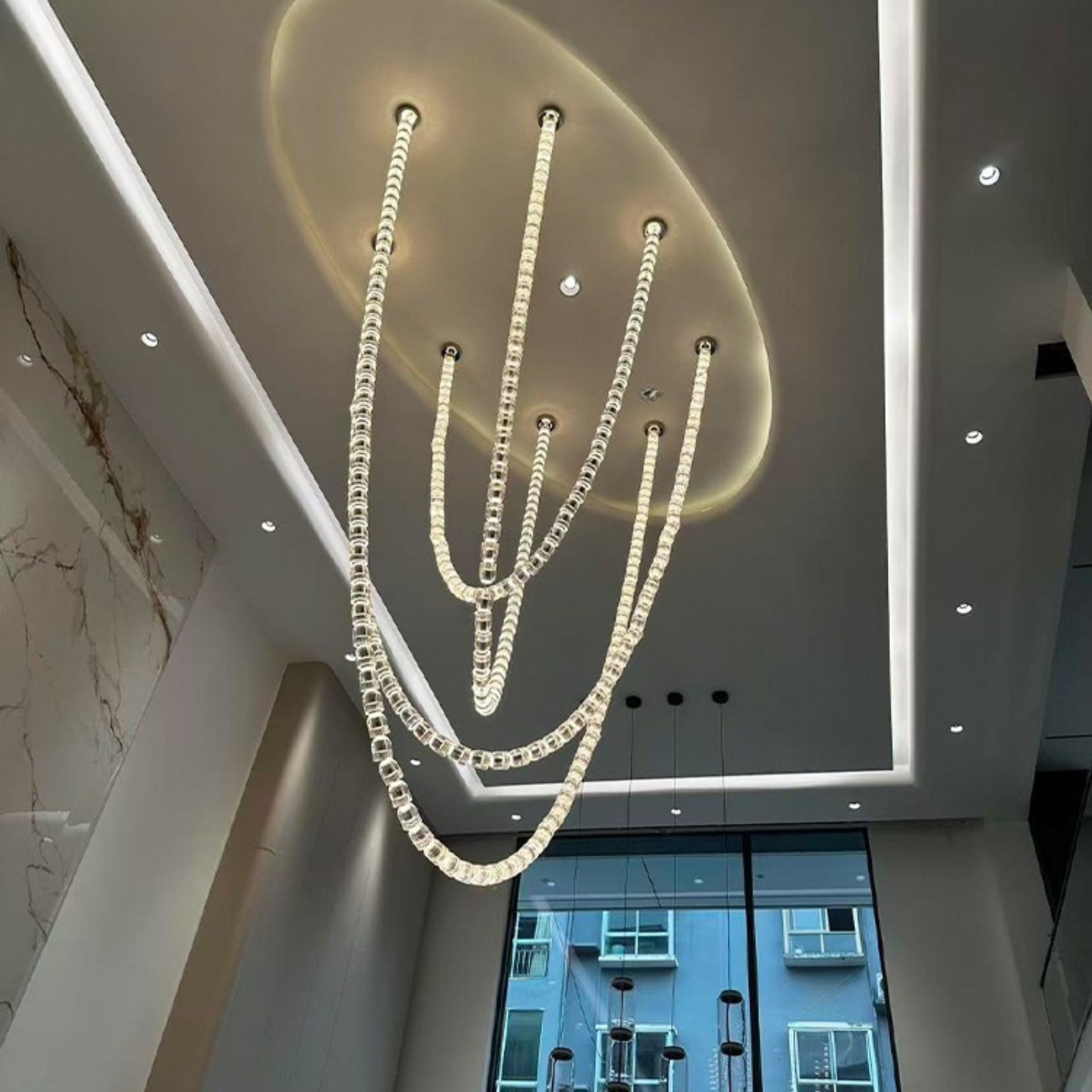 Glitera Crystal Chain Chandelier