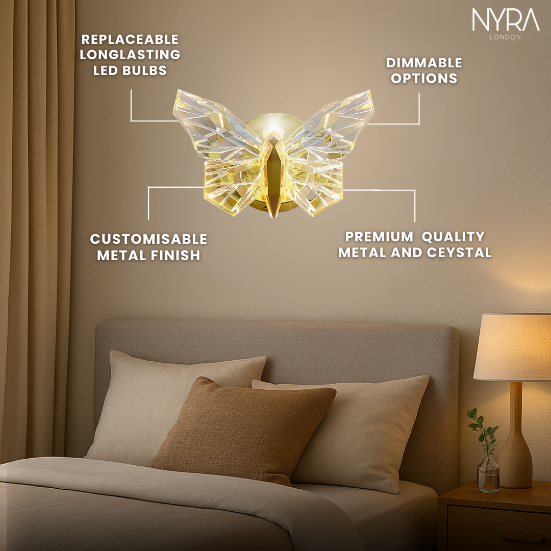 Crystal Butterfly Wall Lamp