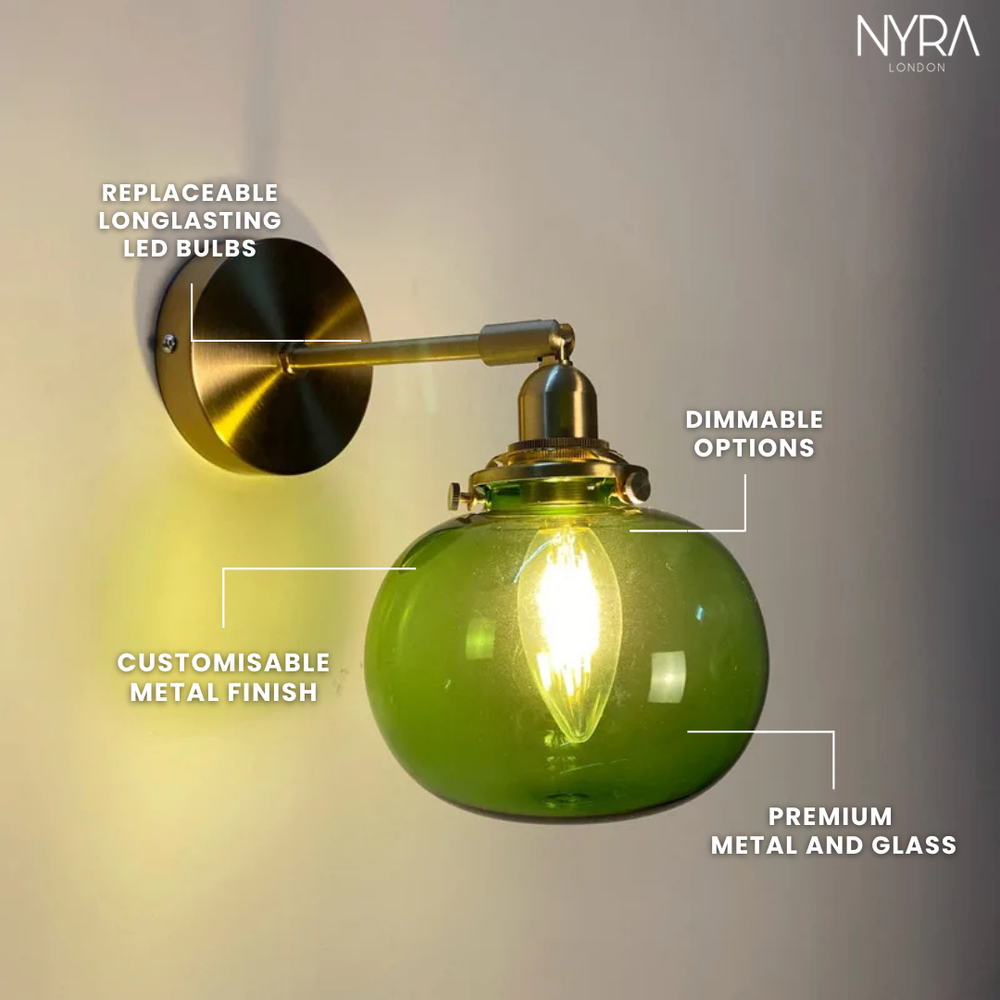 Orla Glass Wall Lamp - Clear - NYRALONDON