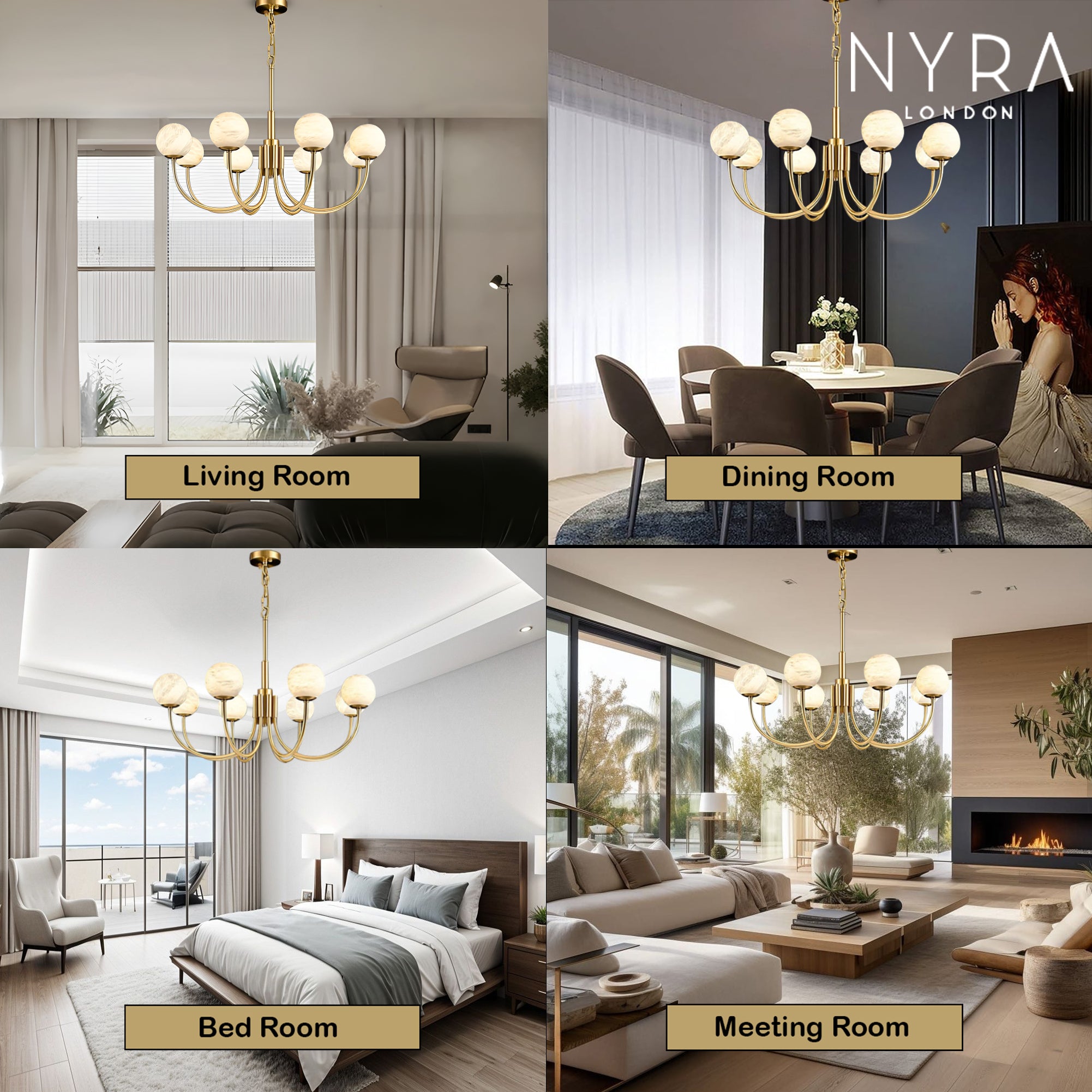 Marnie Alabaster Globe Chandelier