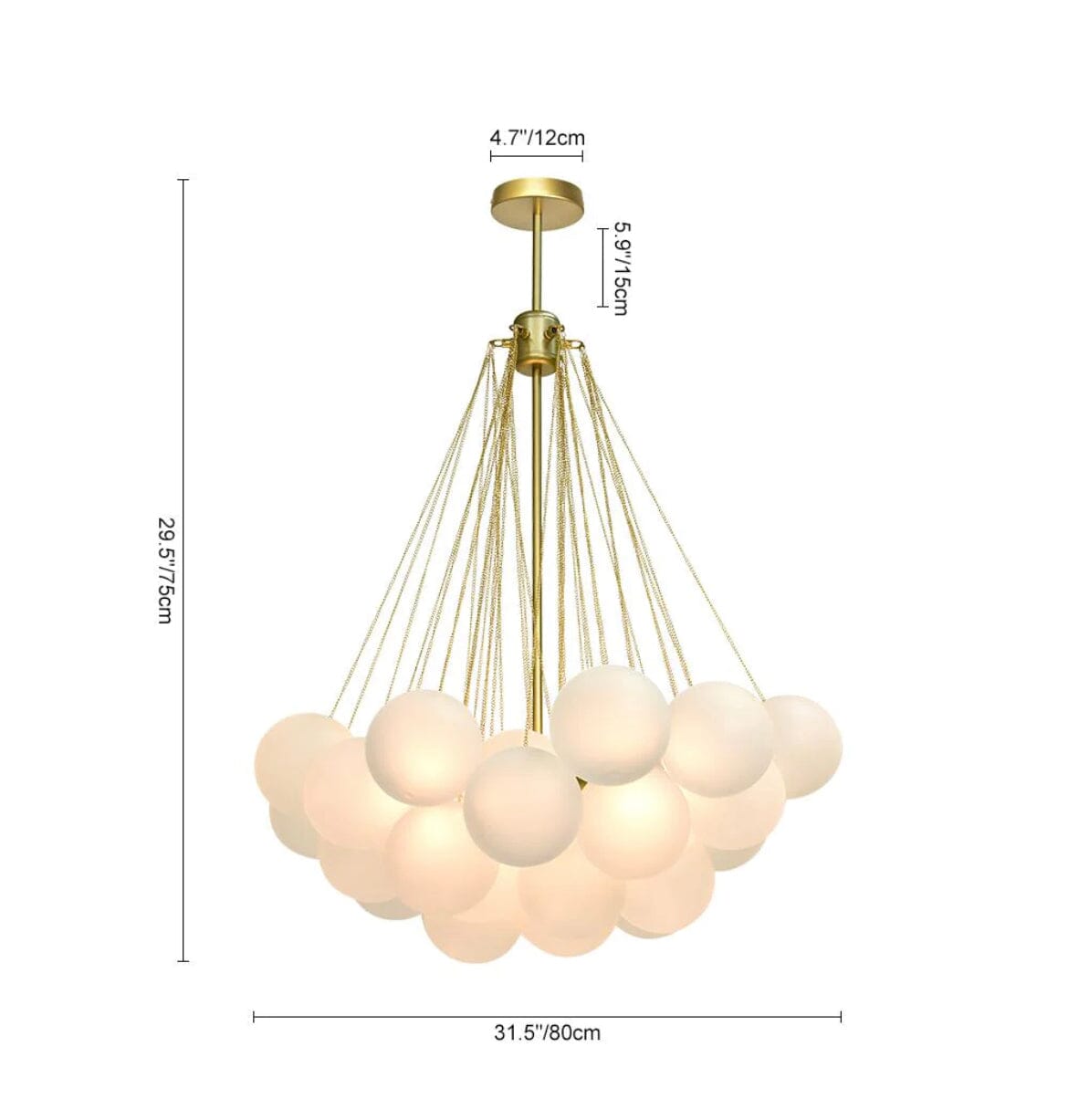 NYRA Frosted Ball Chandelier