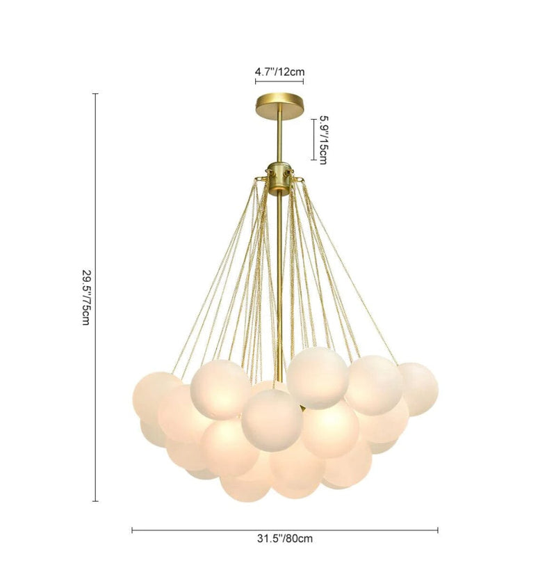 NYRA Frosted Glass Ball Chandelier