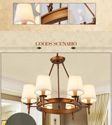 Copper Rustic Linen Multiple Head Chandeliers