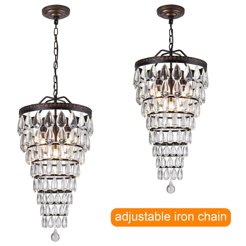 Luxury Crystal LED Waterdrop Empire Chandelier
