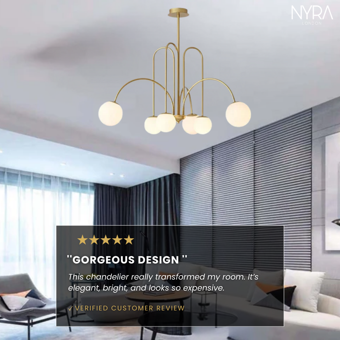 NYRA Glass Globe Bubble Chandelier