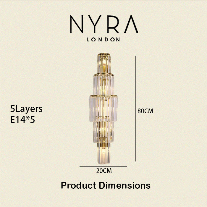 Opulent Pillar Crystal Wall Lamp