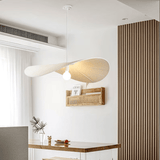 Straw Hat Cream Style Fabric Pendant Light