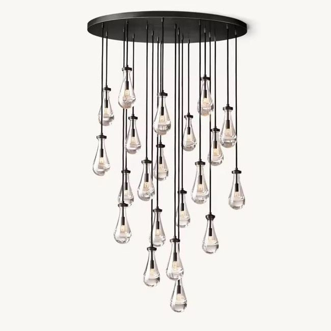 60cm x 60cm plate 400cm cords 18 HeadsMatte black finish Helical design