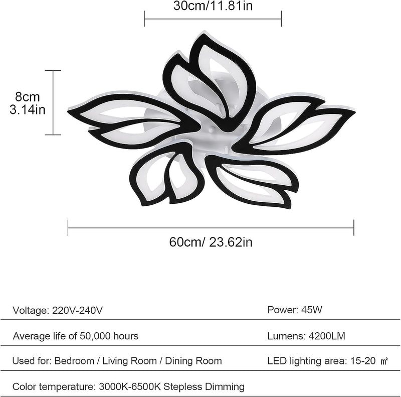 Remote Control 5-Head Petals LED Chandelier