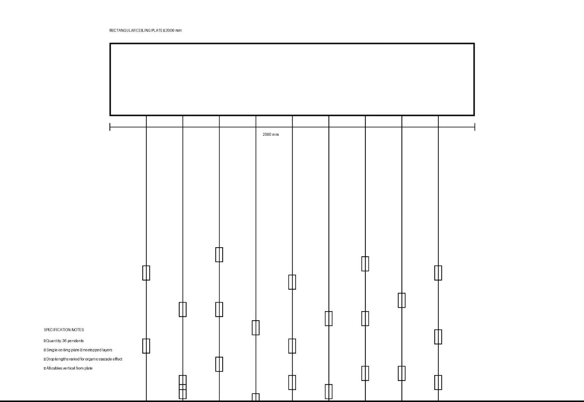 400cm cords
200cm x 20cm ceiling plate
Chrome silver finish
3 year warranty 
Dimmable
