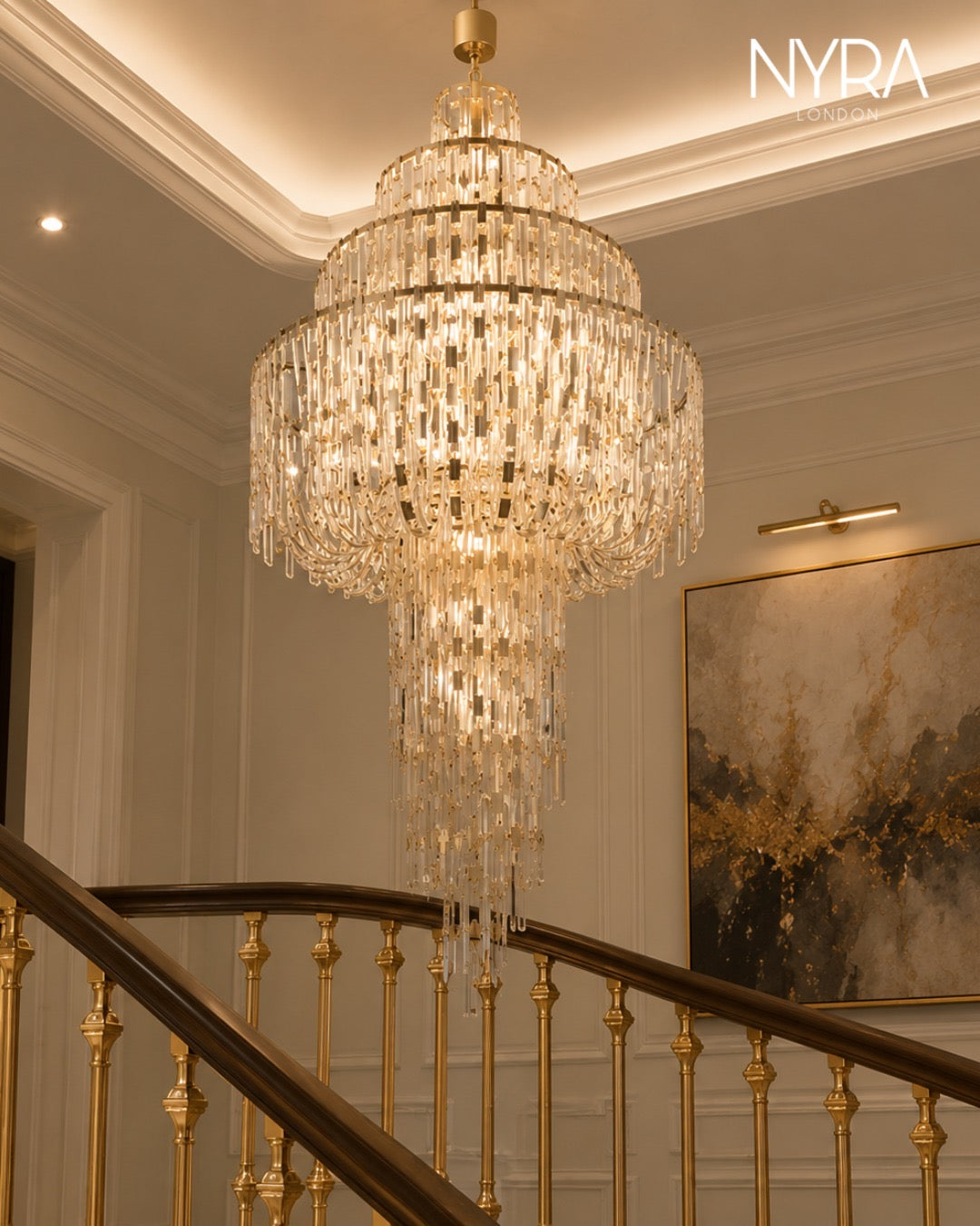 Rovix Multi-tiered Crystal Buckles Chandelier