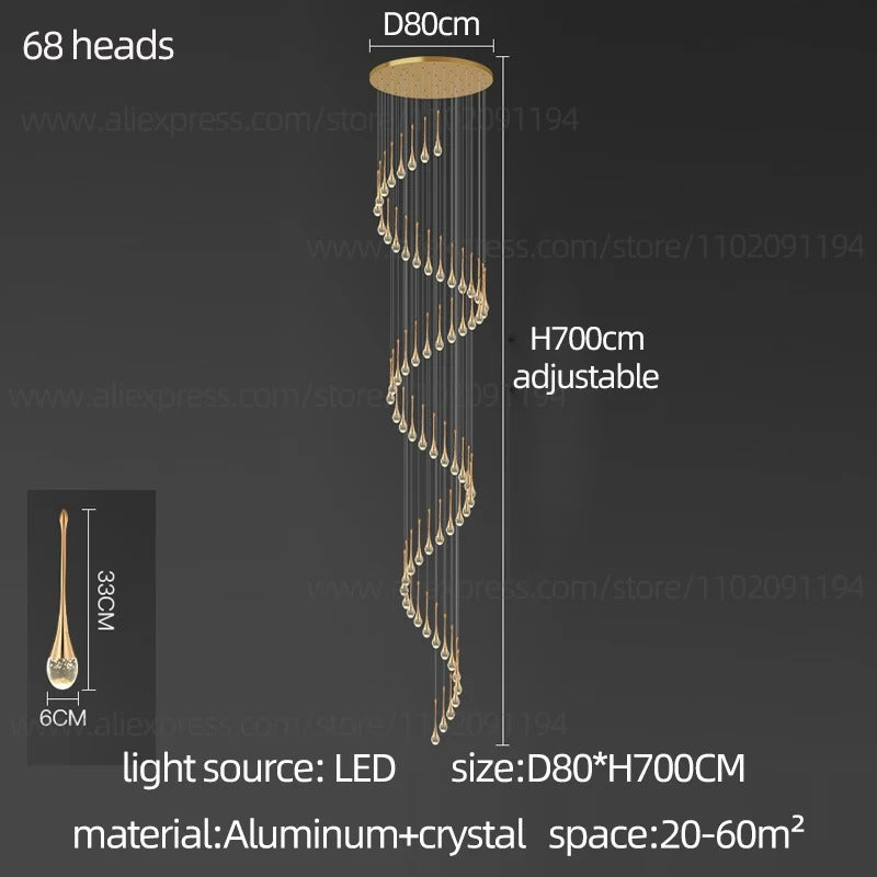 Golden Teardrop Lighting Fixture