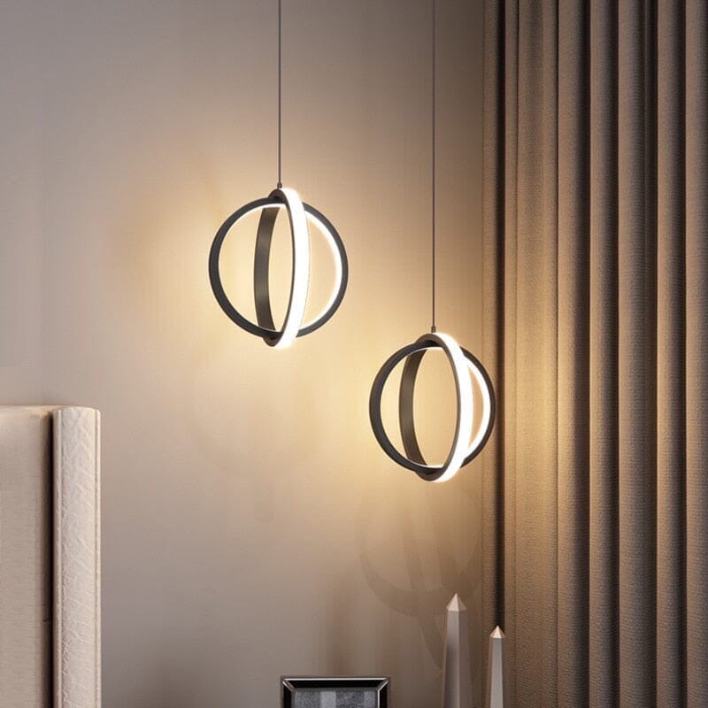 Mini Black Circle LED Pendant Lamp
