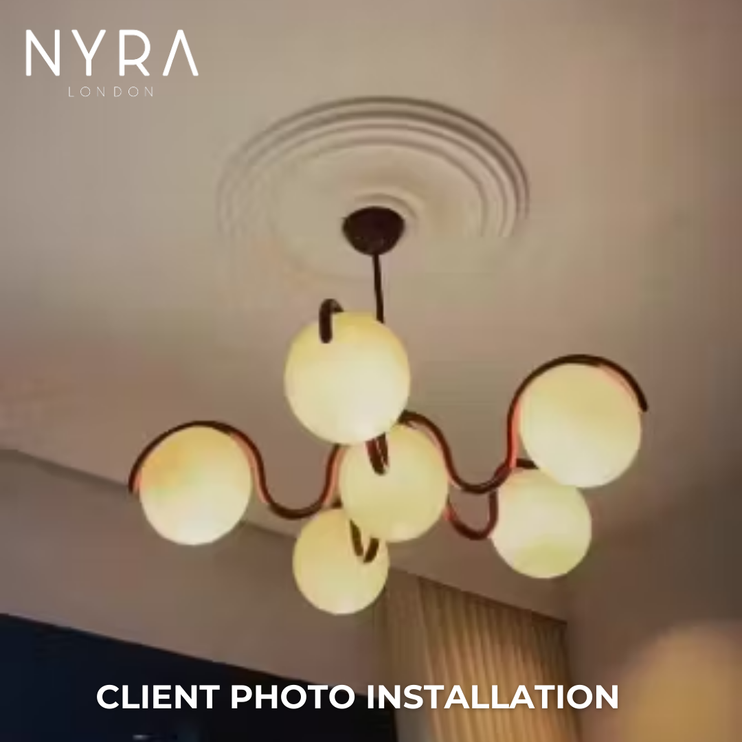 Scarlet Curve Glass Globe Fixture