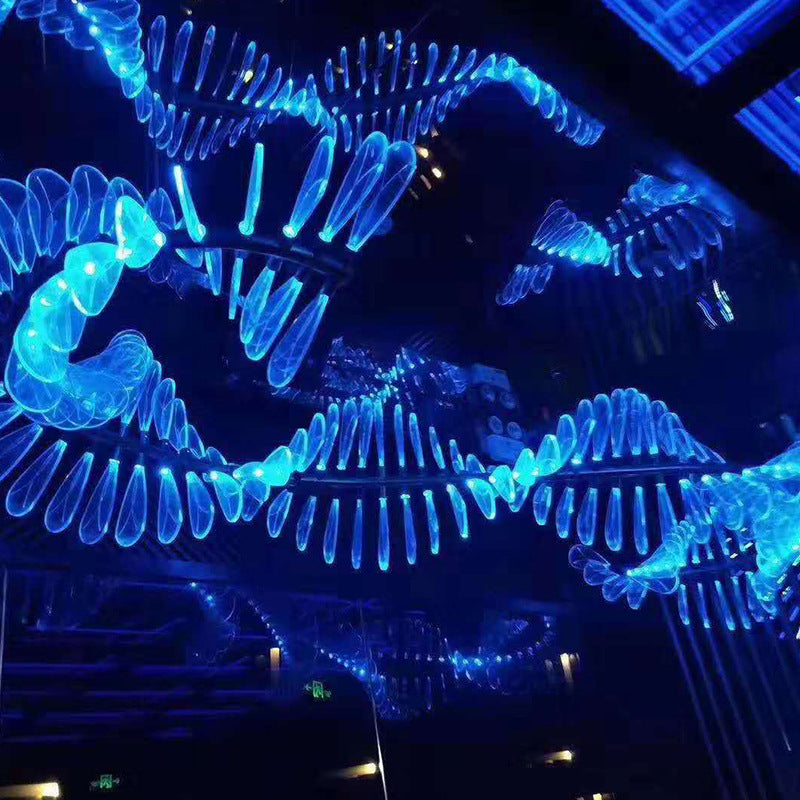 Etherea Acrylic Cube Streamer Chandelier