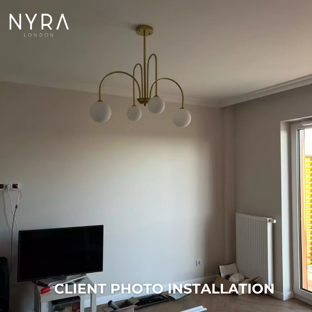 NYRA Glass Globe Bubble Chandelier