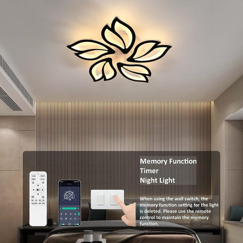 Remote Control 5-Head Petals LED Chandelier