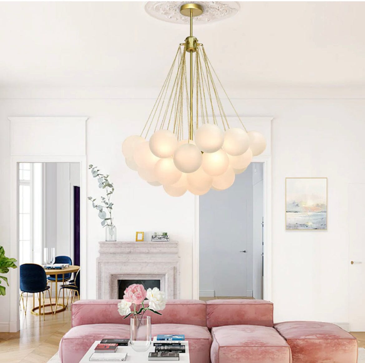 NYRA Frosted Ball Chandelier