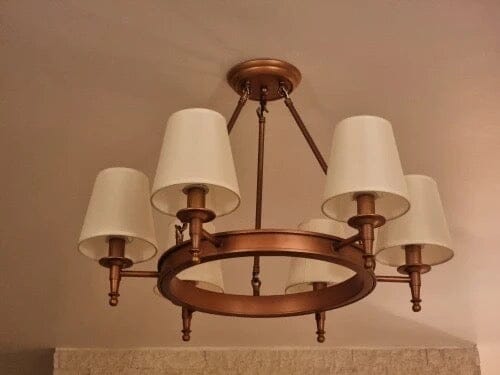 Copper Rustic Linen Multiple Head Chandeliers