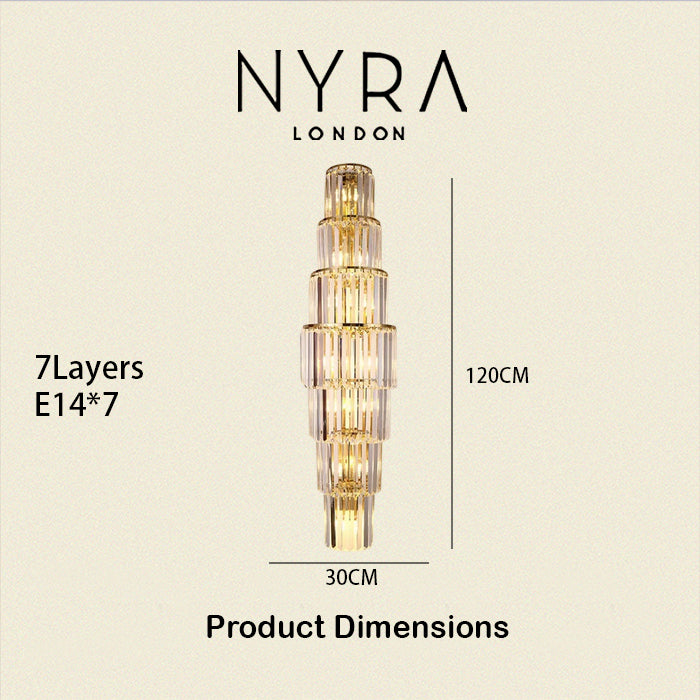 Opulent Pillar Crystal Wall Lamp