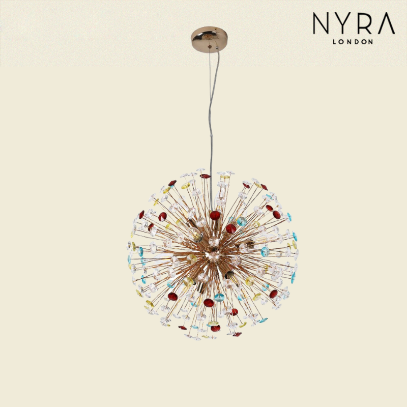 NYRA Rainbow Starburst Sputnik Chandelier