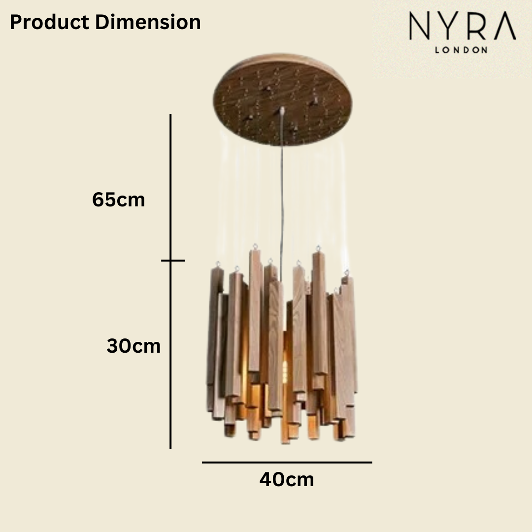 Retro Japanese Wood Pendant Light