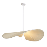 Straw Hat Cream Style Fabric Pendant Light