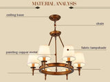 Copper Rustic Linen Multiple Head Chandeliers