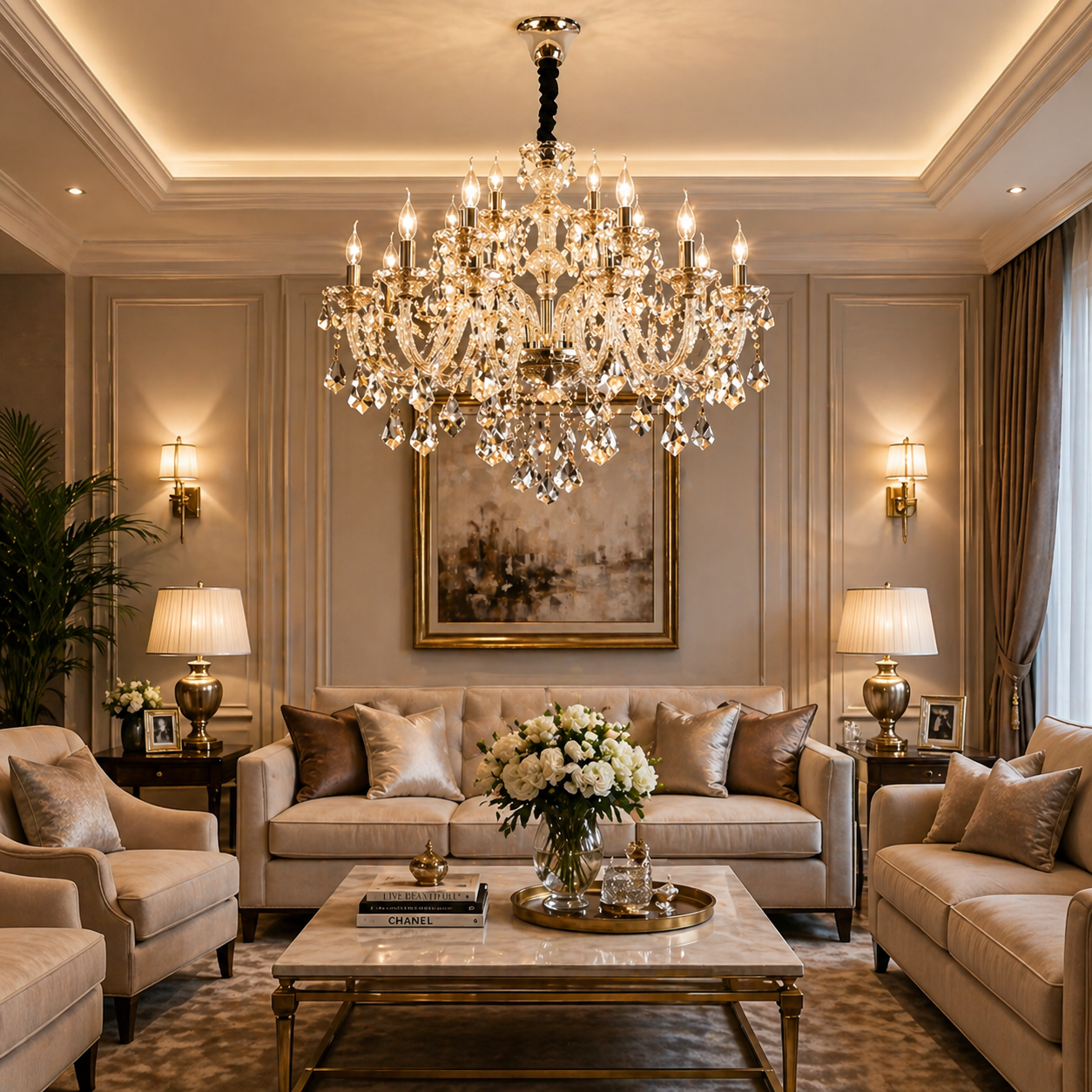 NYRA Italian K9 Candlestick Chandelier