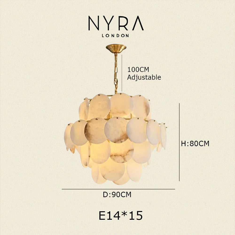 Molly Alabaster Tiered Chandelier