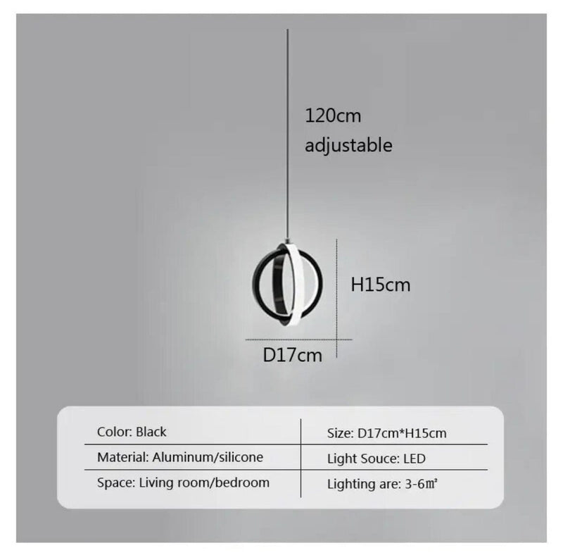 Mini Black Circle LED Pendant Lamp