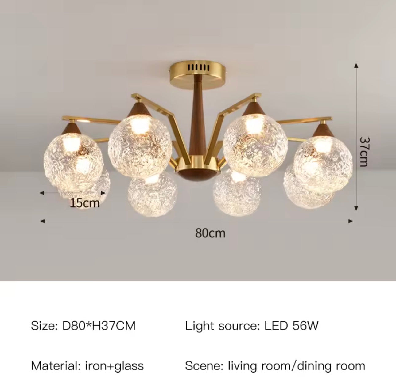 Bronze 8 Head Ceiling Light