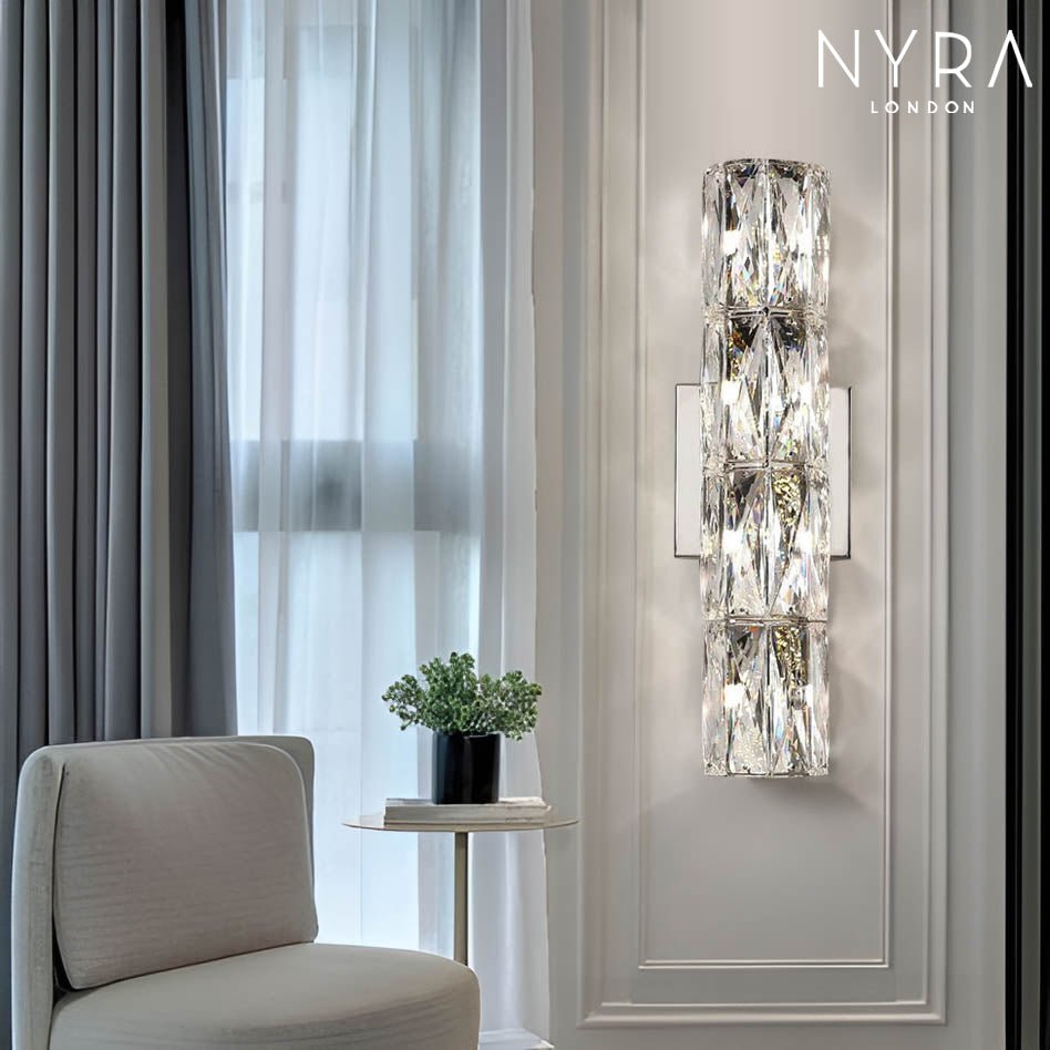 Silver Spark Crystal Wall Lamp