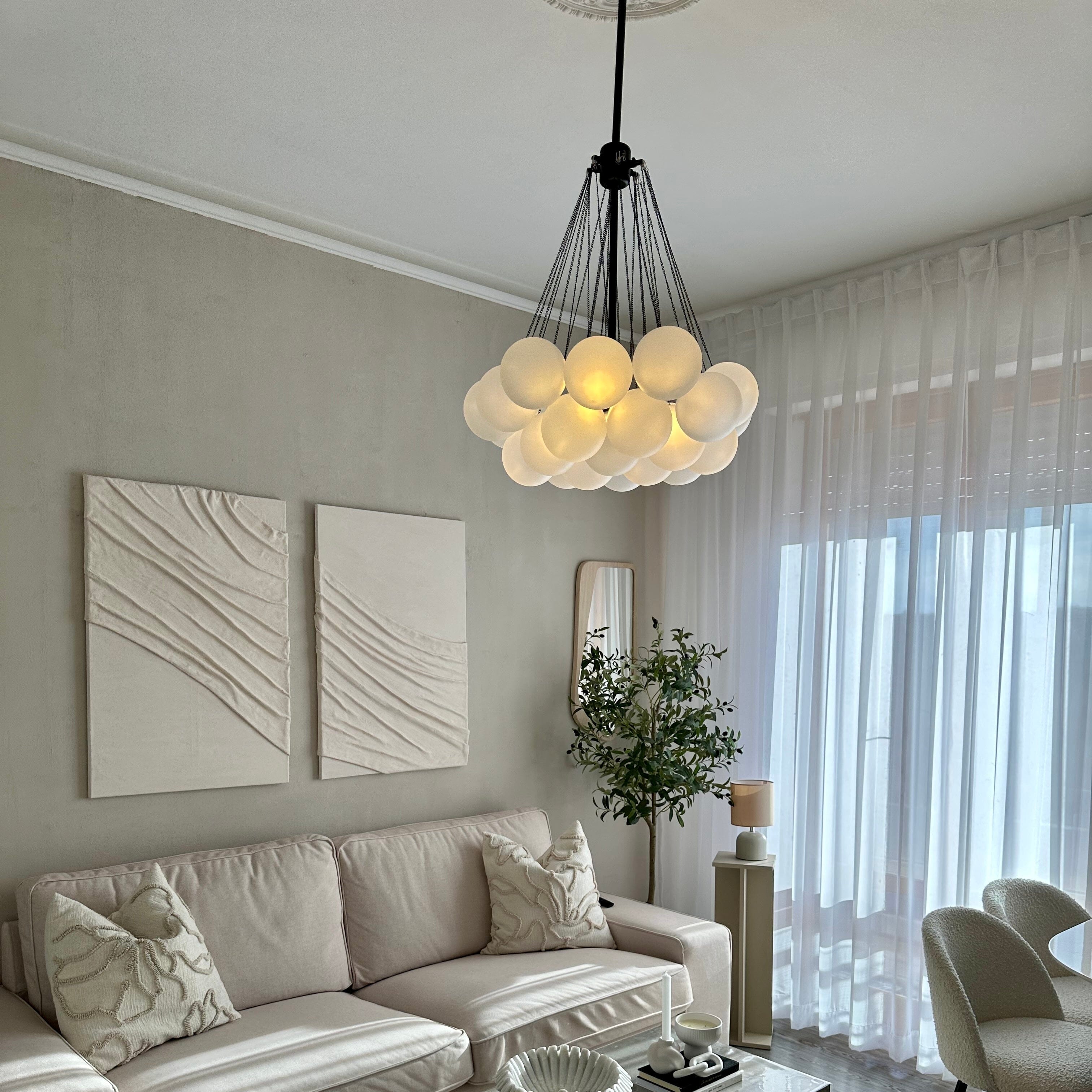 NYRA Frosted Ball Chandelier