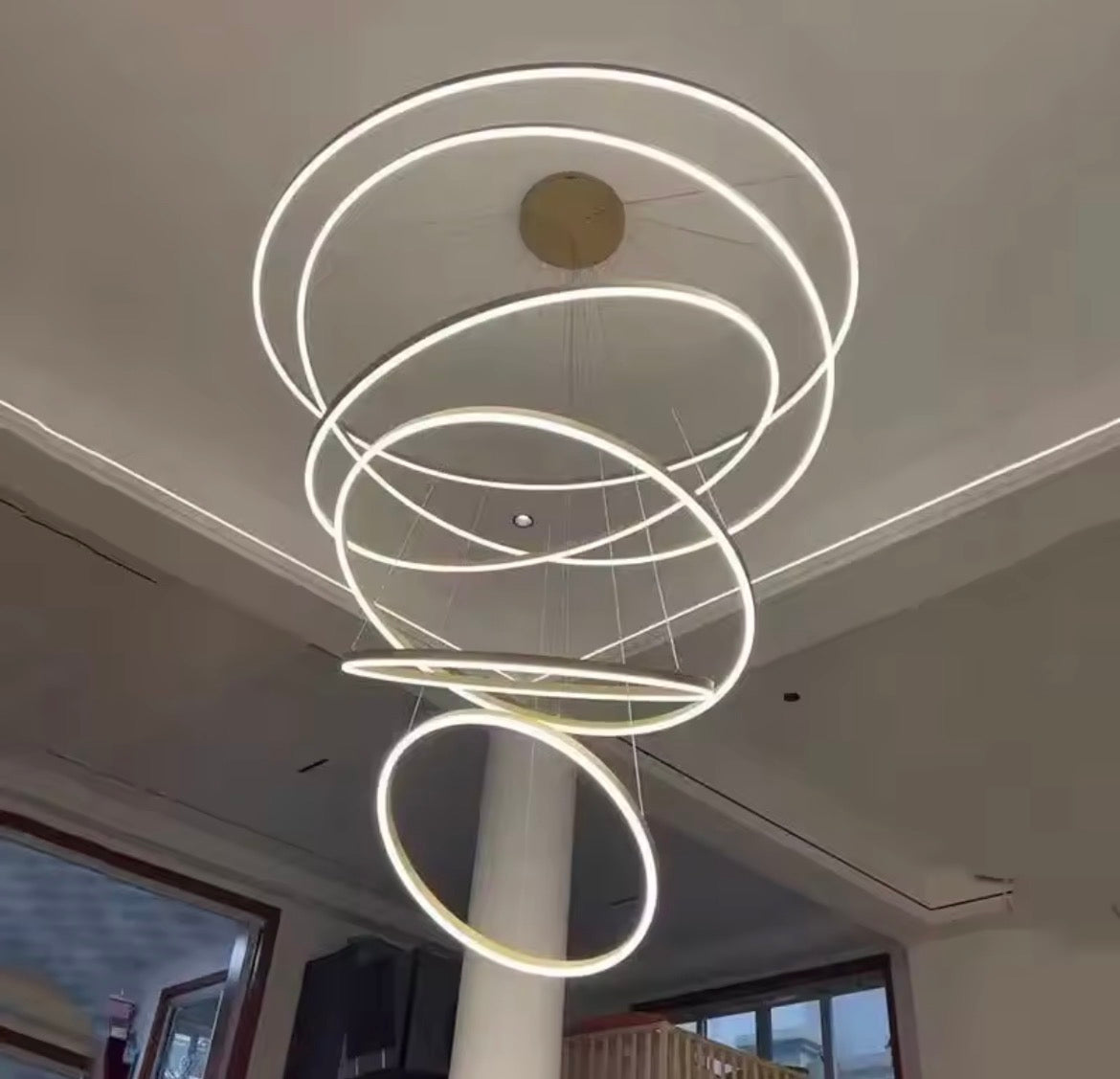 Orbitis Staircase  Ring Chandelier