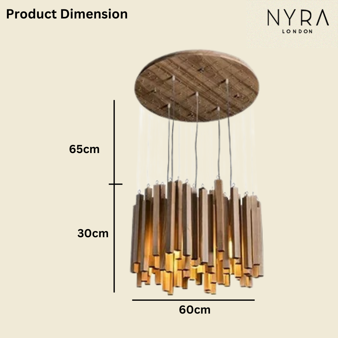 Retro Japanese Wood Pendant Light