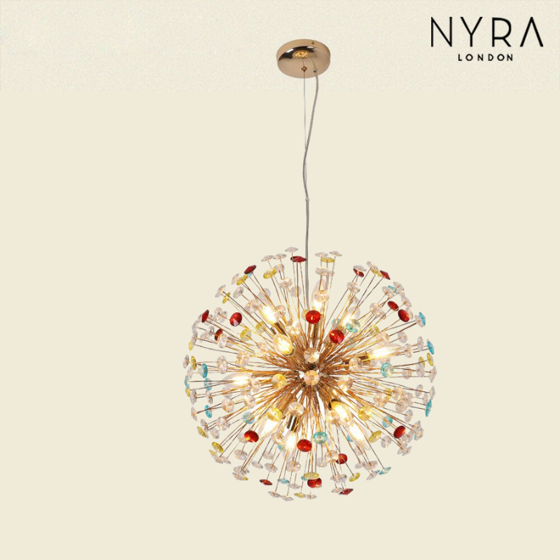 NYRA Rainbow Starburst Sputnik Chandelier
