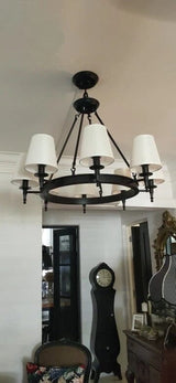 Copper Rustic Linen Multiple Head Chandeliers
