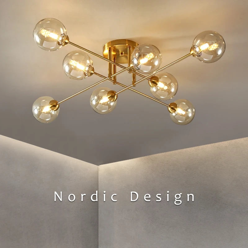 Piccadilly Nordic Glass Ball LED Chandelier