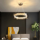 Euston Round Ring Crystal Glass Ceiling Chandelier