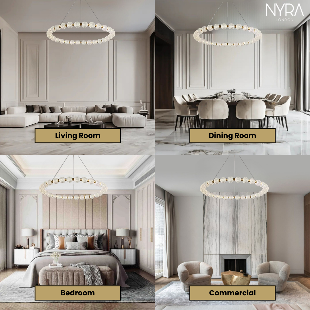 Acrylic Ball Ring Chandeliers - NYRALONDON