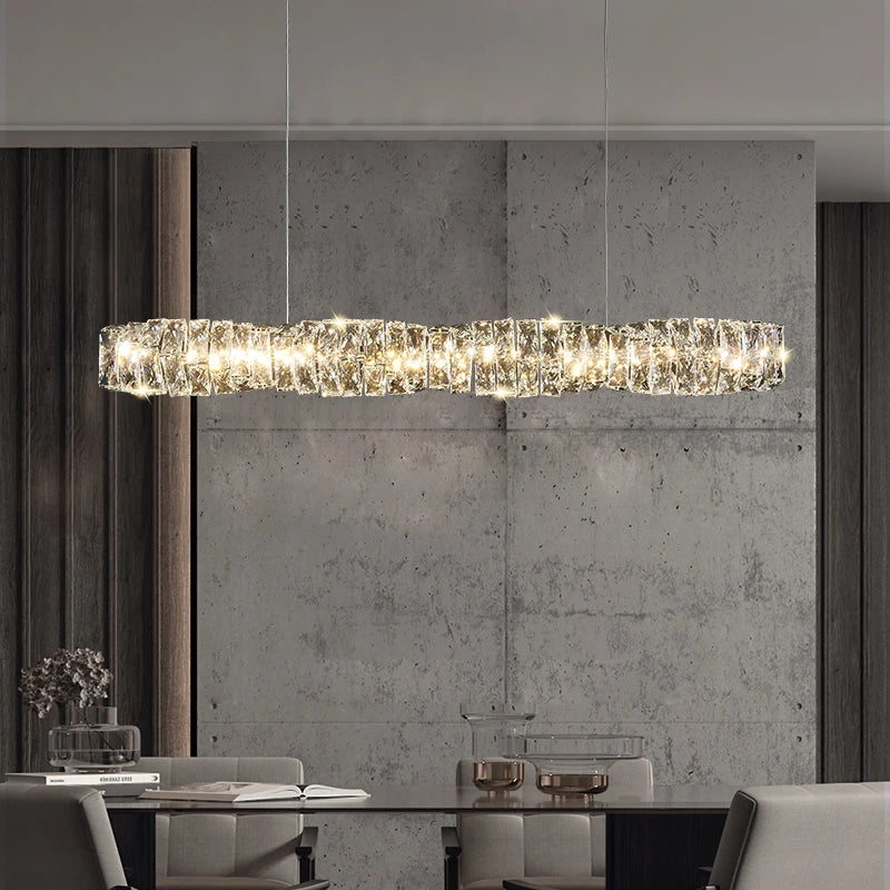 Edgware Luxury Crystal LED Chrome Hanging Lamp