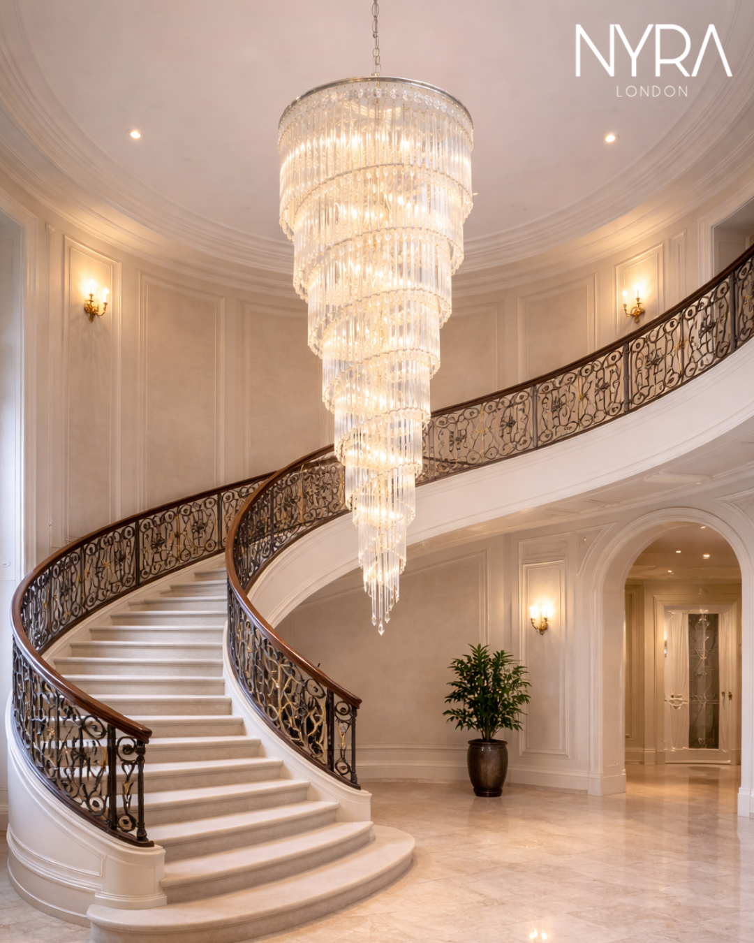 Ahmaad Spiral Crystal Chandelier