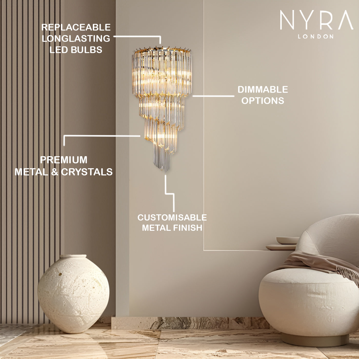 Alana Crystal Wall Lamp