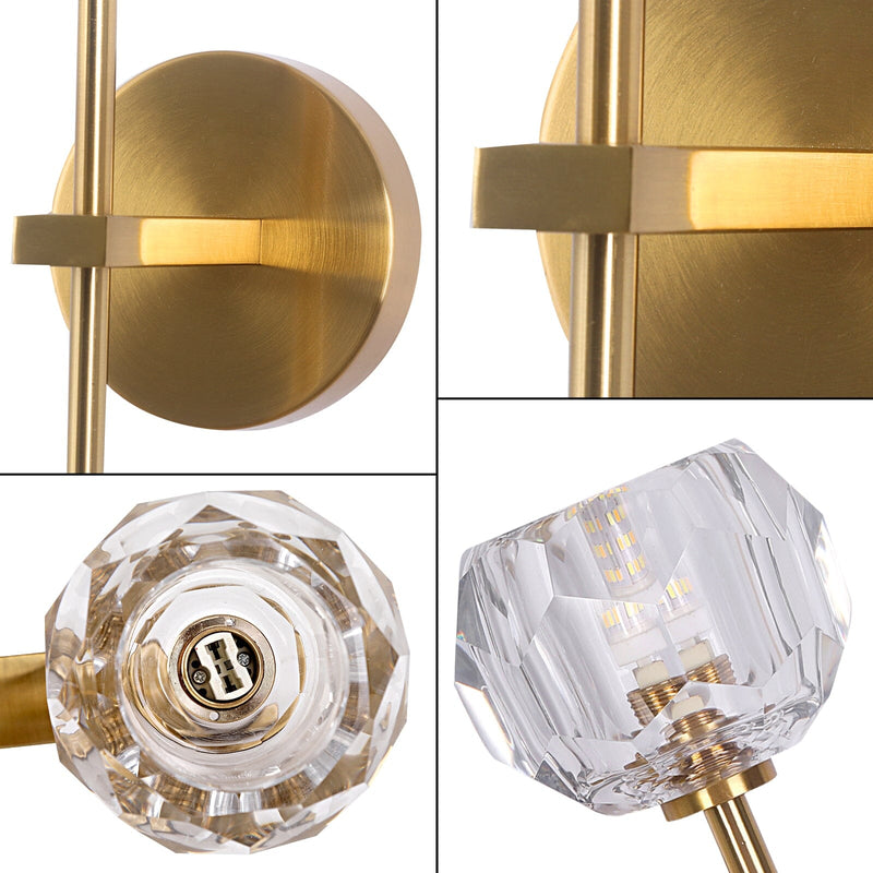 Ebony European Copper Crystal Wall Lights