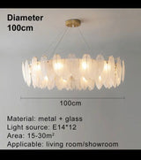 Modern Feather Glass Ceiling Chandelier