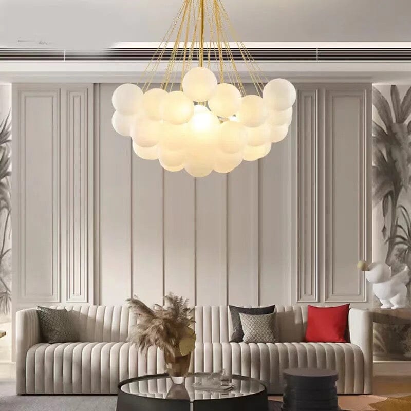 NYRA Frosted Glass Ball Chandelier