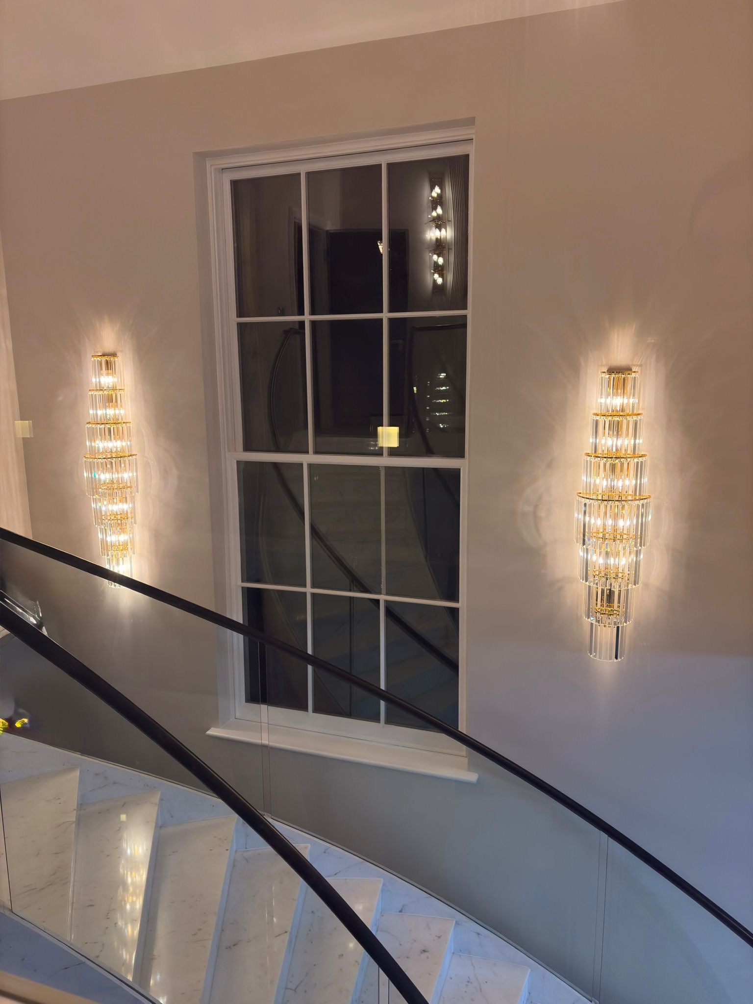 Opulent Pillar Crystal Wall Lamp